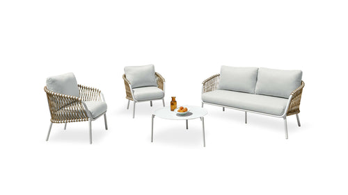 Set Abel n. 1 Sofa + Nr. 2 Sessel + Nr. 1 Couchtisch für draußen