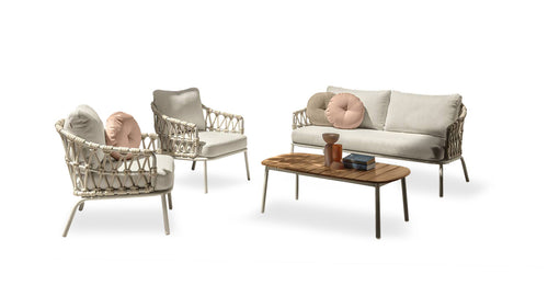 Set Iris n. 1 Sofa + Nr. 2 Sessel + Nr. 1 Couchtisch für draußen