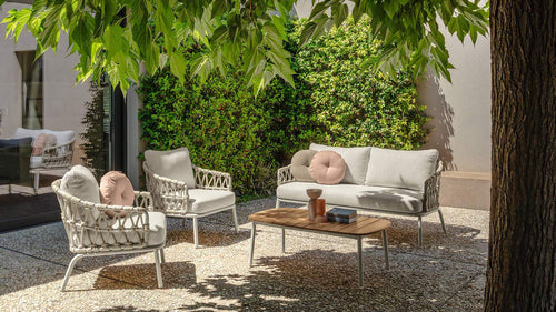 Set Iris n. 1 Sofa + Nr. 2 Sessel + Nr. 1 Couchtisch für draußen
