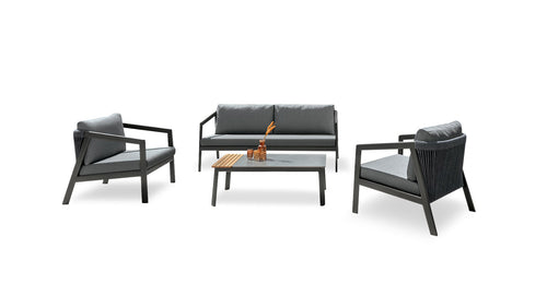 Set Nova n. 1 Sofa + Nr. 2 Sessel + Nr. 1 Couchtisch für draußen