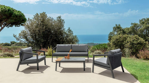 Set Nova n. 1 Sofa + Nr. 2 Sessel + Nr. 1 Couchtisch für draußen