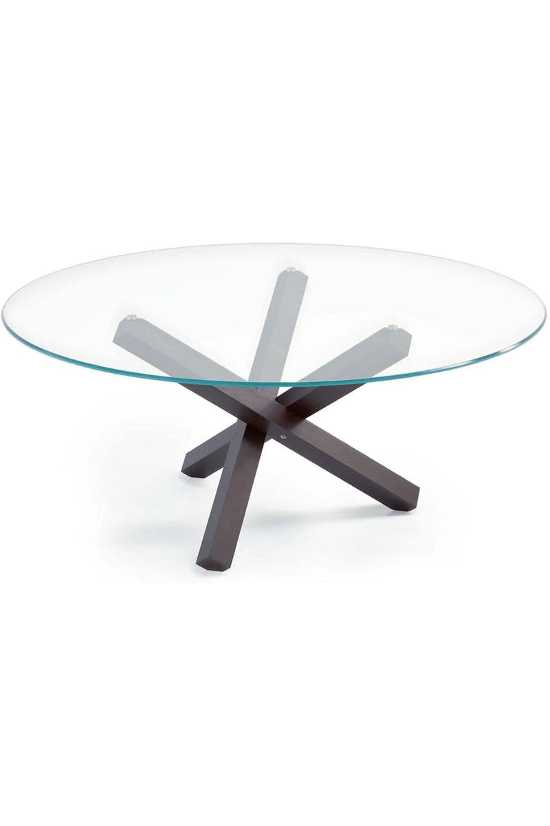 AIKIDO Table à manger ronde avec plateau en verre