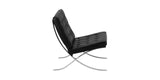 Barcelona Fauteuil avec revêtement en cuir noir (available earlier)