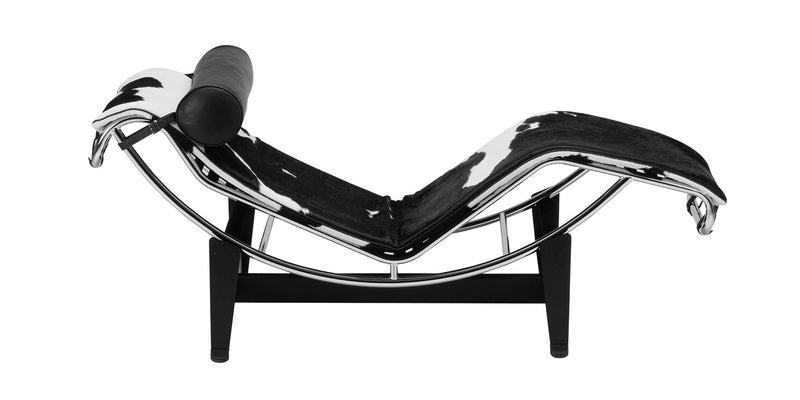 Chaise longue avec revêtement en cuir, tissu ou en peau poils