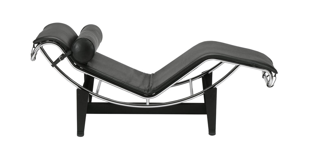 Chaise longue avec revêtement en cuir, tissu ou en peau poils