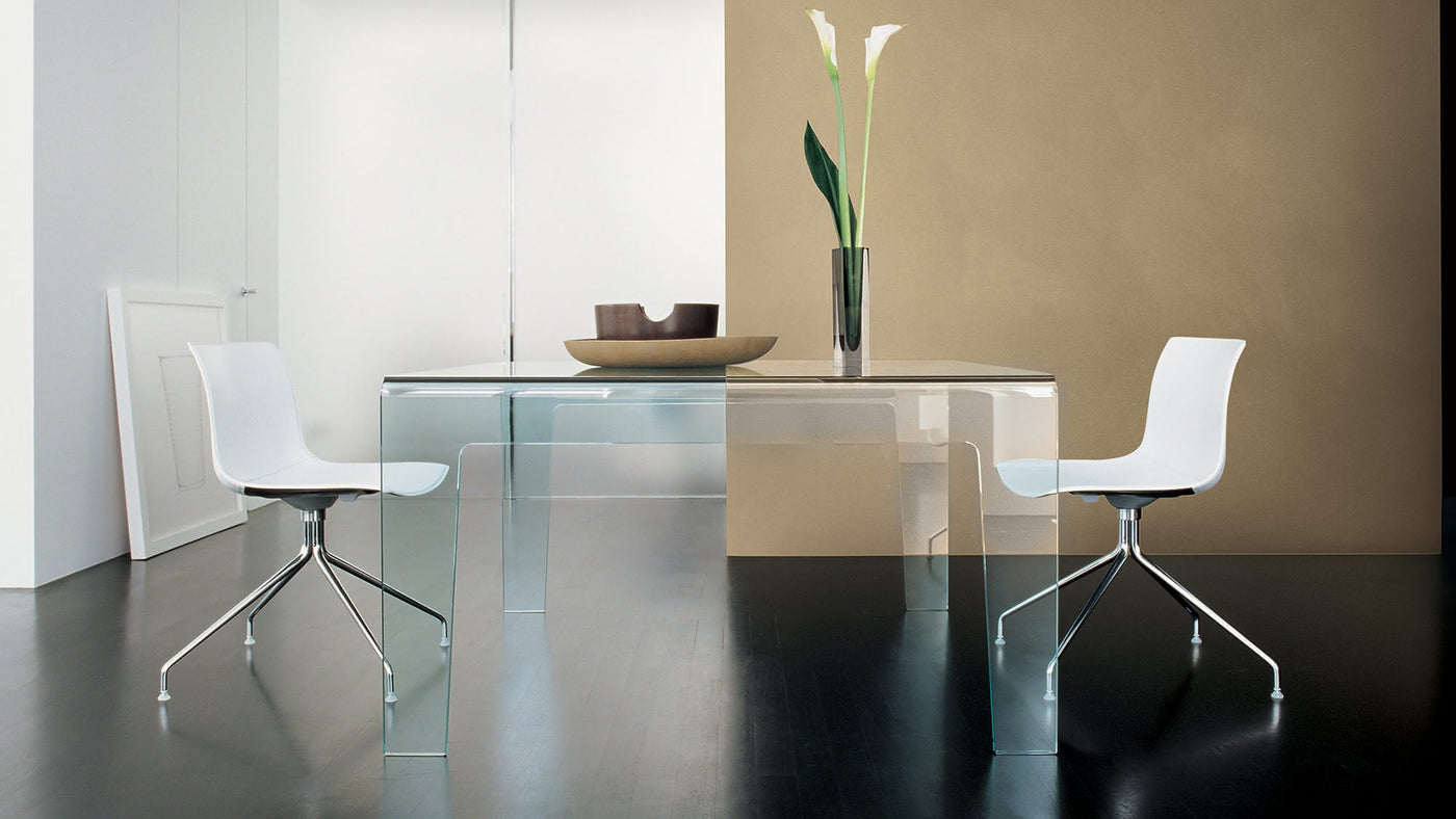 FROG Table avec verre bombé