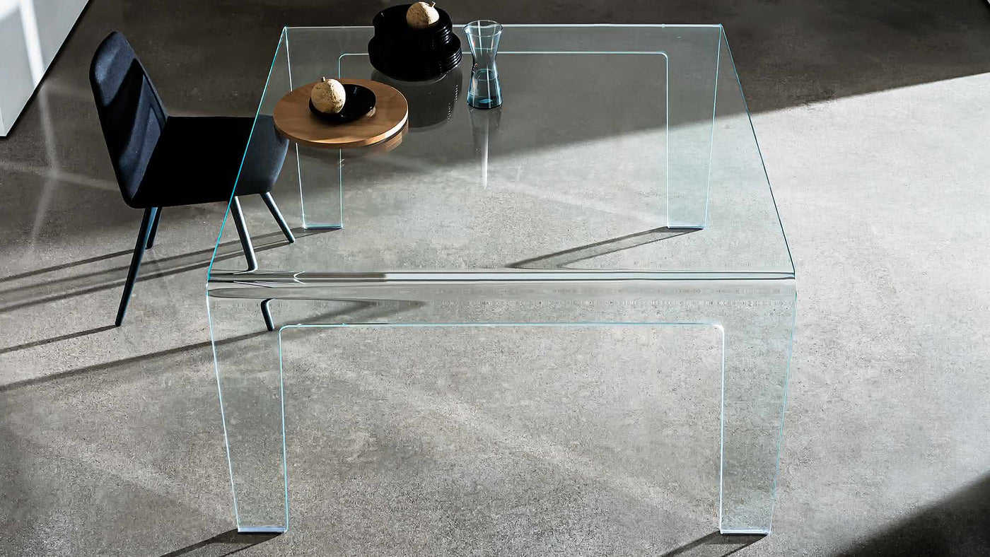 FROG Table avec verre bombé