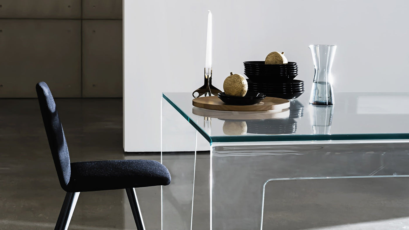 FROG Table avec verre bombé