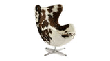 Fauteuil Egg chair en cuir ou en peau poils