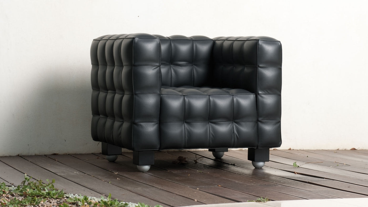 Kubus Fauteuil avec revêtement en cuir