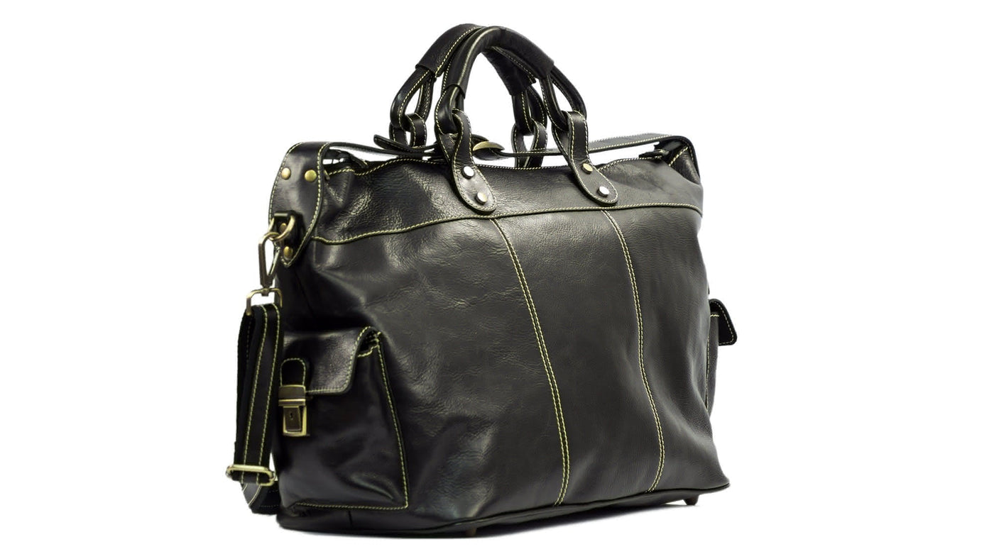 Sac de voyage PUNSO en cuir avec poches latérales