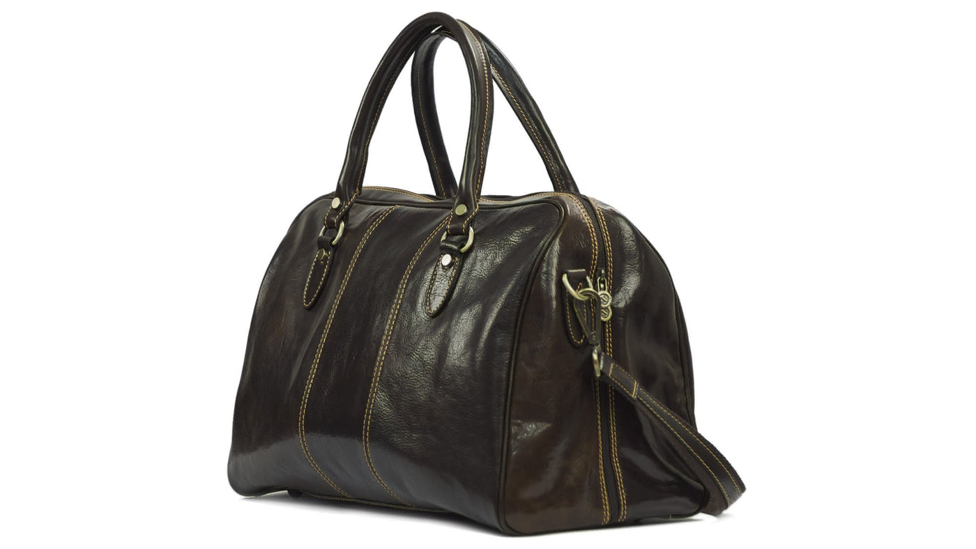 Sac de voyage TESTO en cuir avec bandoulière