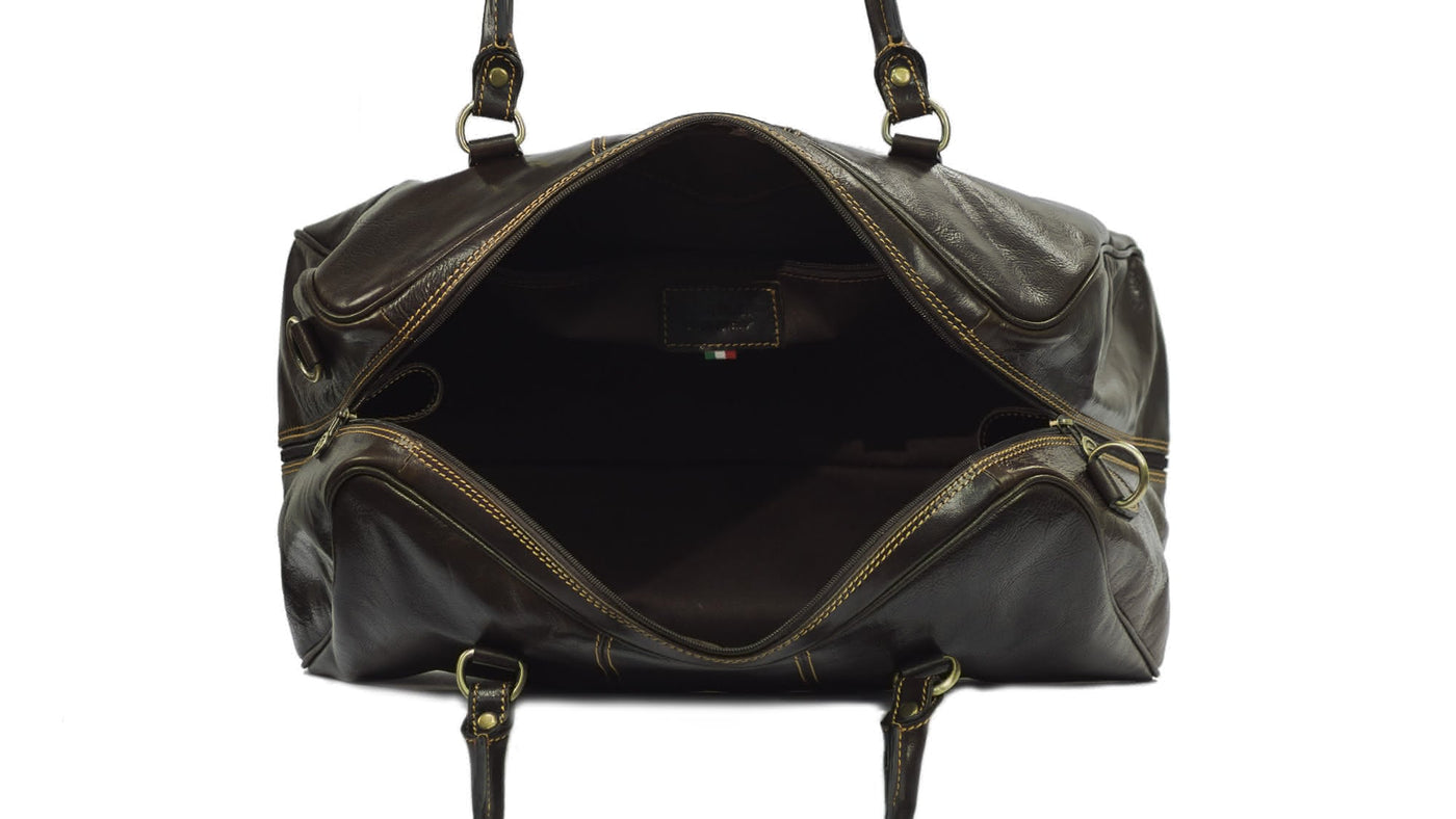 Sac de voyage TESTO en cuir avec bandoulière