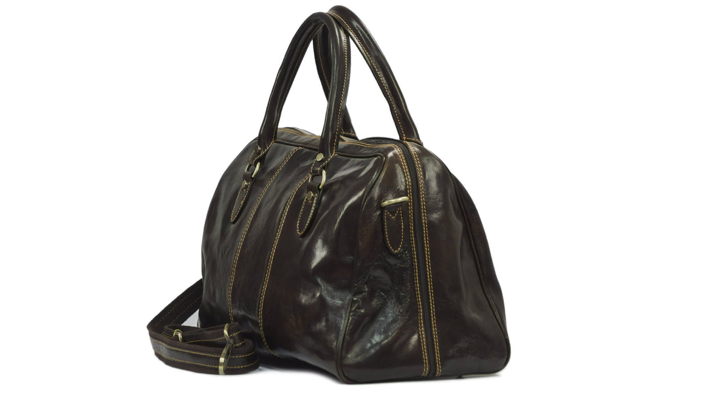 Sac de voyage TESTO en cuir avec bandoulière