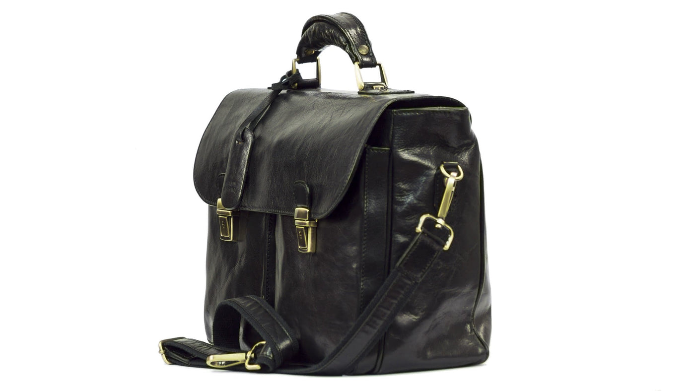 Serviette BRACCO en cuir 2 poches extérieures