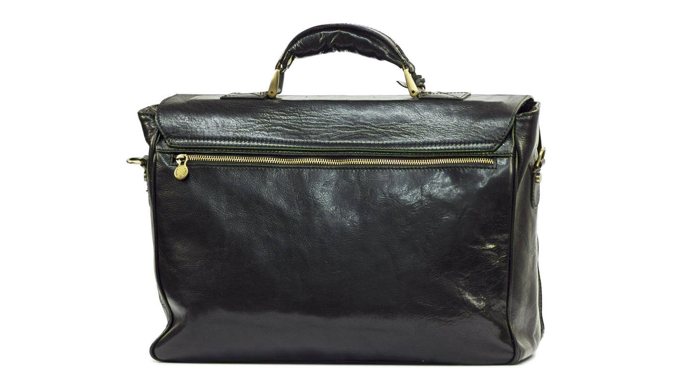 Serviette BRACCO en cuir 2 poches extérieures