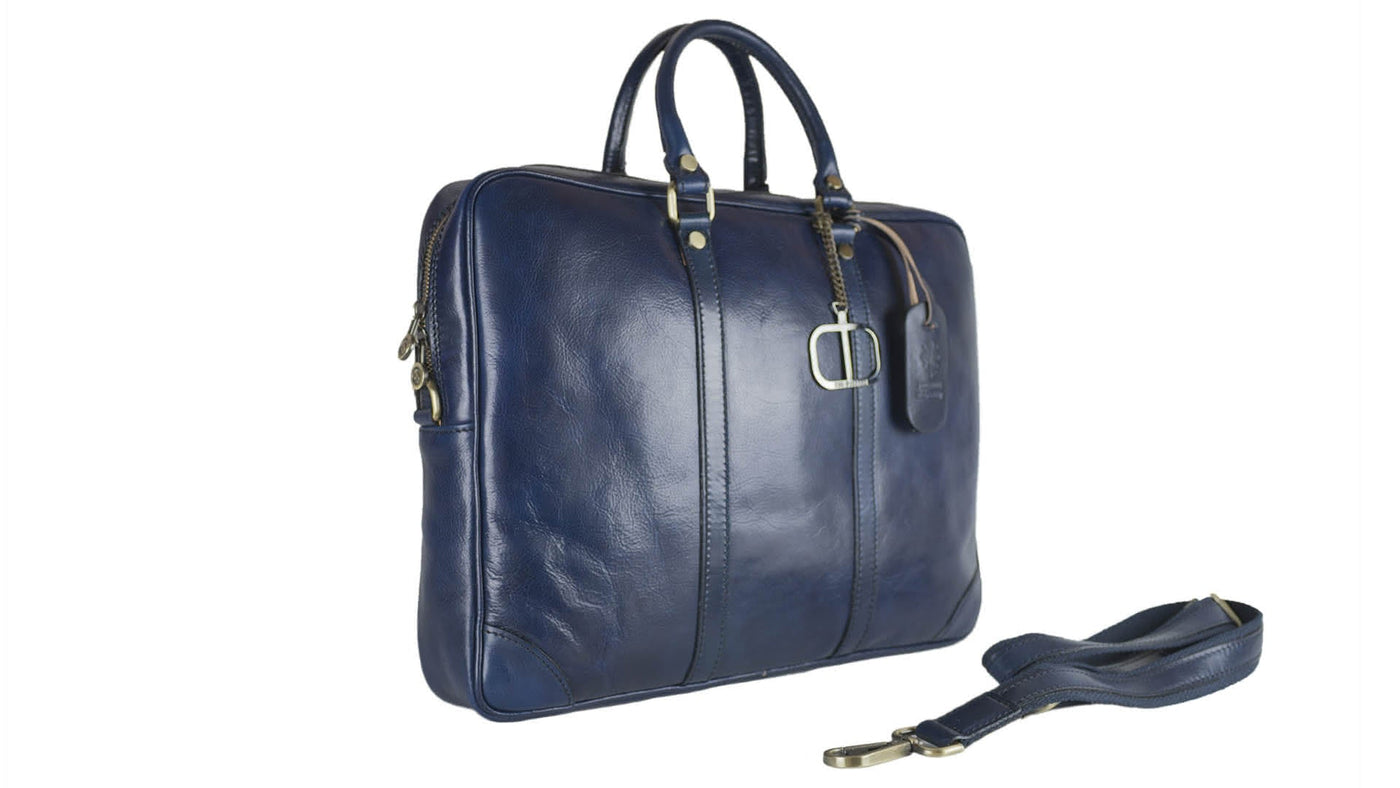 Serviette en cuir DESSE avec bandoulière amovible