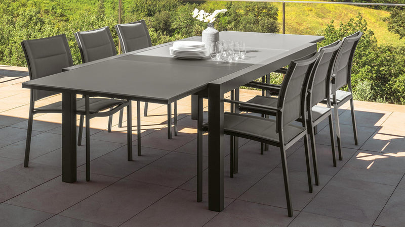 TOUCH set: Table à manger extensible pour l'extérieur + n. 6 TOUCH CHAISE POUR L'EXTÉRIEUR