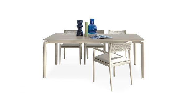 Dolcevita Alu set: extendable dining table + n. 4 chairs