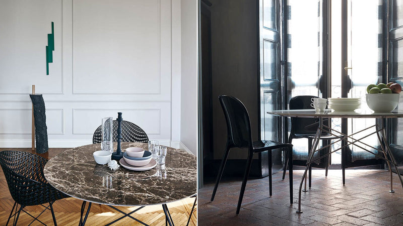 Glossy round table by Kartell