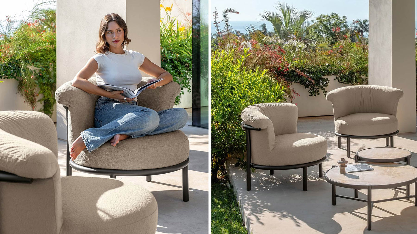 James-Set: 1 Sofa + 2 Sessel + 2 Gartentische