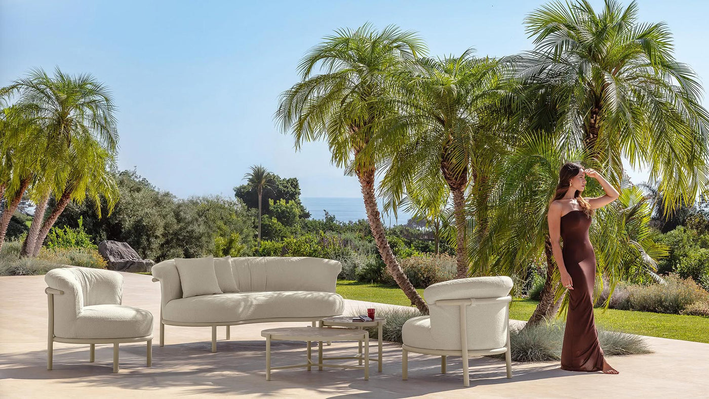 James-Set: 1 Sofa + 2 Sessel + 2 Gartentische
