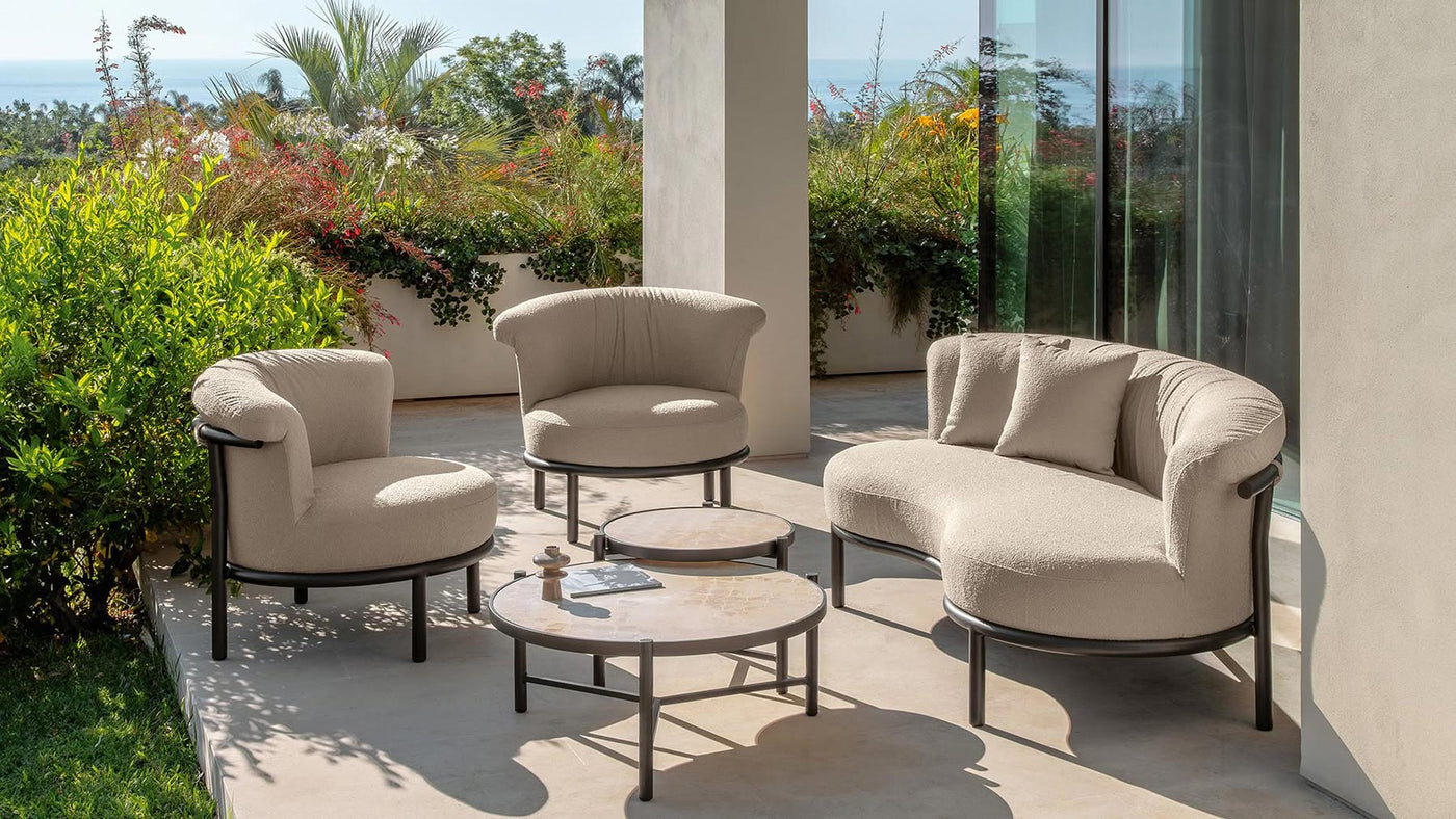 James-Set: 1 Sofa + 2 Sessel + 2 Gartentische