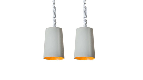 Set 2 Paint Cemento Suspension Lampe