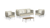 Set Plum: 1 Sofa + 2 Sessel + 1 Outdoor-Couchtisch