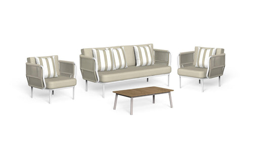 Plum Set: 1 sofa + 2 armchairs + 1 outdoor coffee table