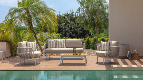 Plum Set: 1 sofa + 2 armchairs + 1 outdoor coffee table