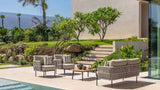 Set Plum: 1 Sofa + 2 Sessel + 1 Outdoor-Couchtisch