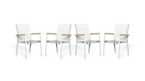 Set 4 Silla de comedor para exteriores TIMBER