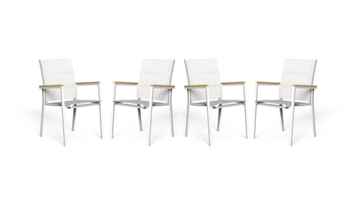 Set 4 Silla de comedor para exteriores TIMBER