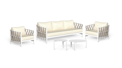 Tess Set: 1 sofa + 2 armchairs + 2 outdoor coffee tables