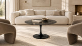 TULIP COUCHTISCH MIT SAHARA MARMOR TISCHPLATTE