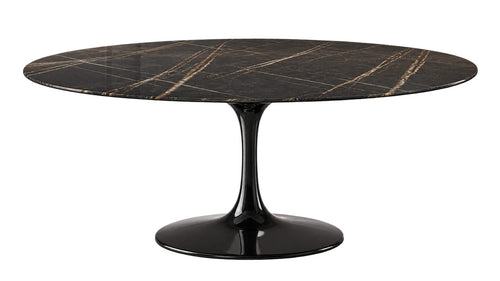 Tulip Oval Table à manger plateau en marbre Sahara