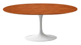 Mesa de comedor ovalada Tulip con tablero de madera