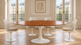 Mesa de comedor ovalada Tulip con tablero de madera