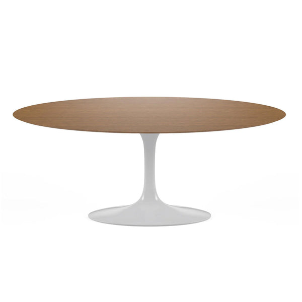 Tulip Oval dining table with wooden top